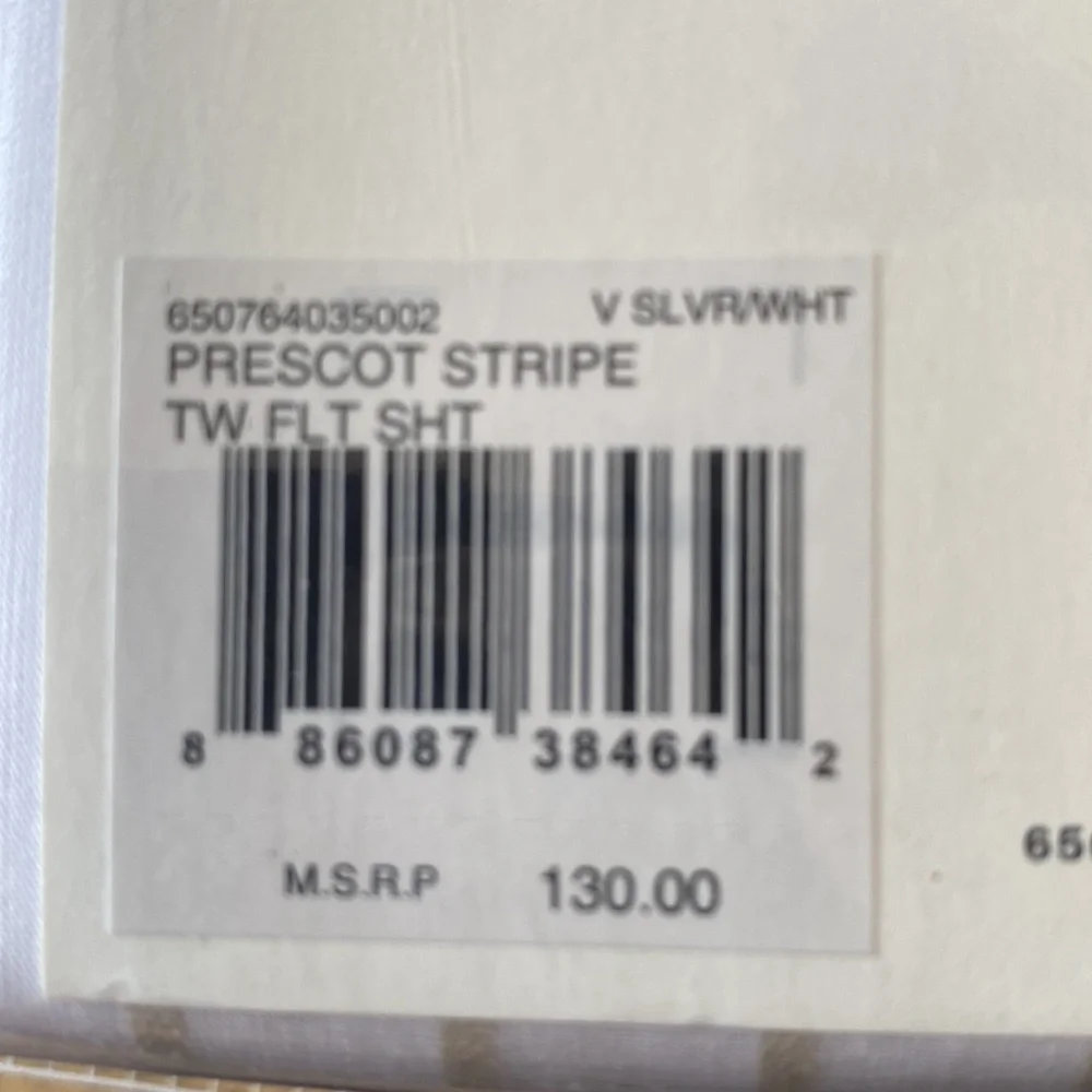 LRL Twin Flat Sheet Prescot Stripe.